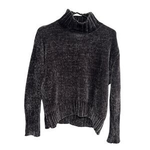 Cozy Luxe Turtleneck Sweater Chelsea & Theodore Soft Knit Gray Size S